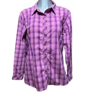 Bit & Bridle Western Plaid Shirt Cowgirl Long Sleeve Equestrian XL Snap Buttons